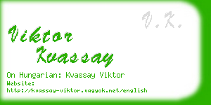 viktor kvassay business card